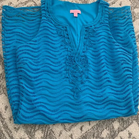 Lilly Pulitzer Blue Sleeveless Dress - Picture 2 of 4